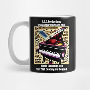 Abstract Image Of Musical Symbols and A Purple Piano Mug